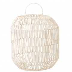 HANGING LAMP RATTAN WHITE ROUND 49 